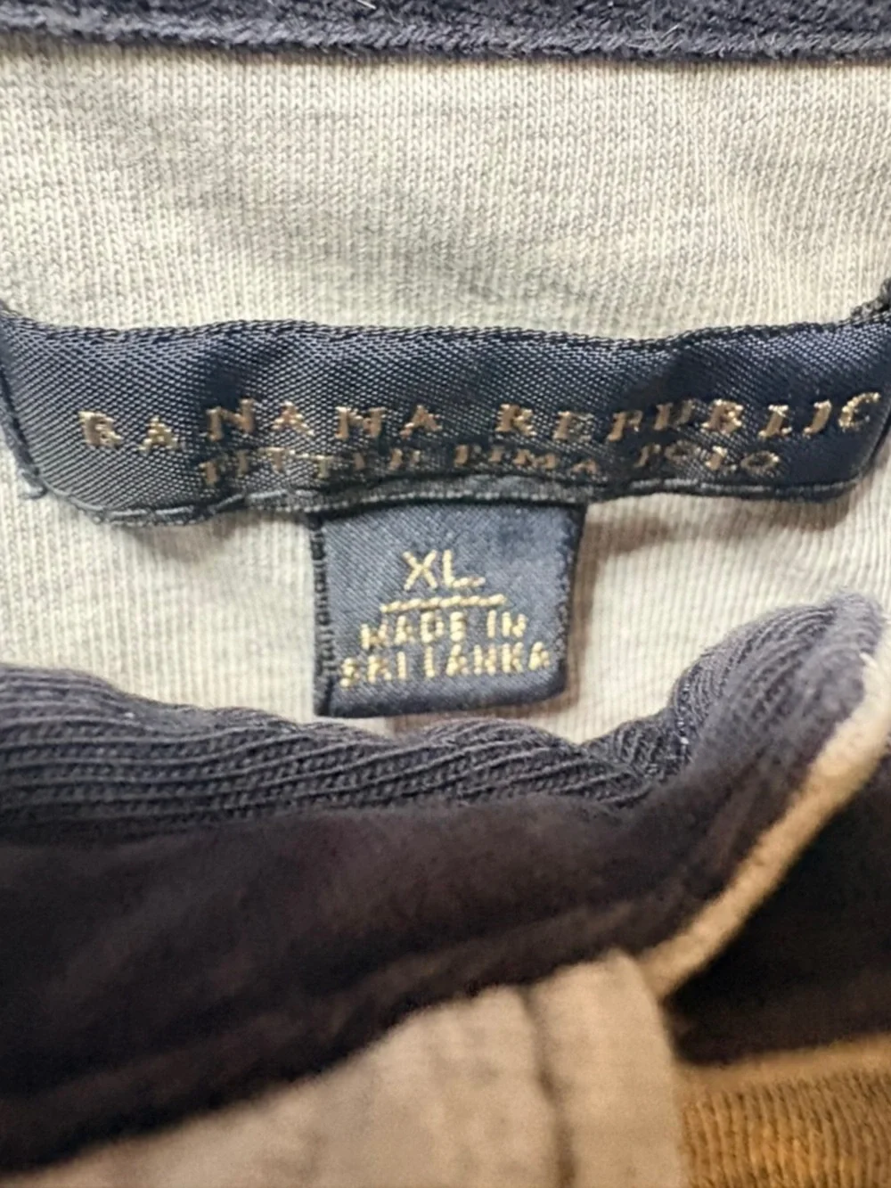 Banana Republic Vintage Gray Stripe Polo Shirt XL
